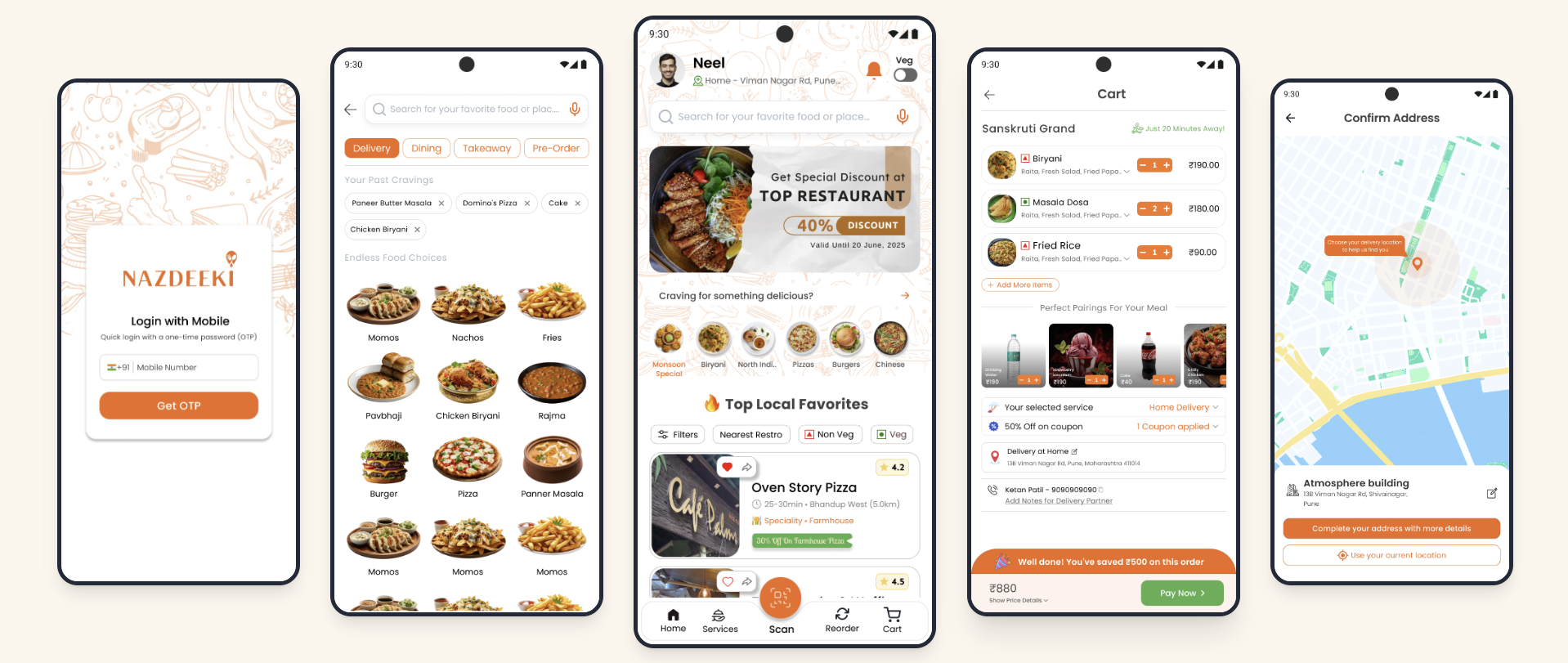 Nazdeeki app visuals